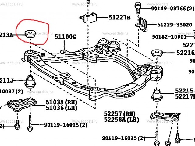 Крепление подрамника TOYOTA Camry 