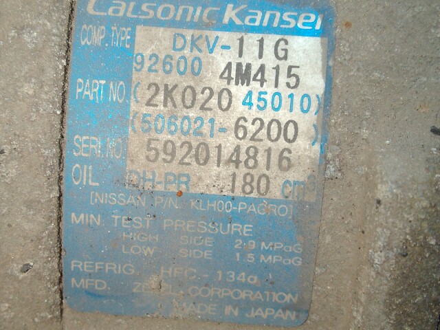 Компрессор кондиционера NISSAN Wingroad QG18-DE