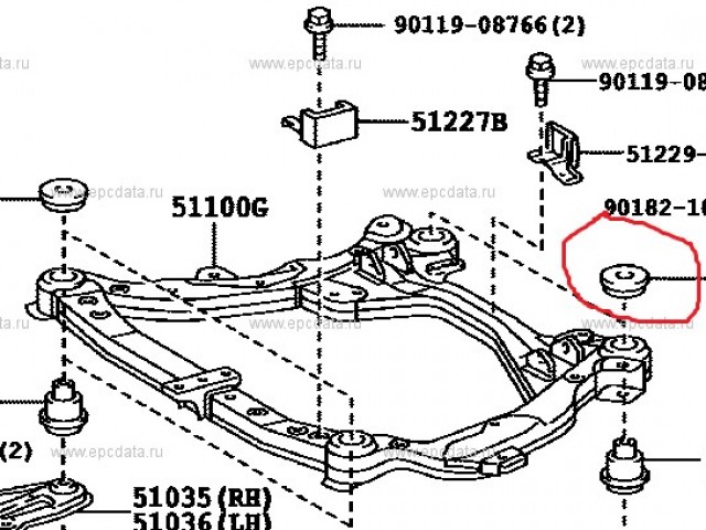 Крепление подрамника TOYOTA Camry 